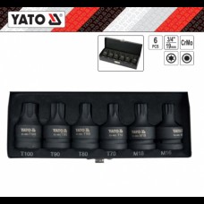 Set de sase biti de impact Torx si Spline 3/4 Yato..